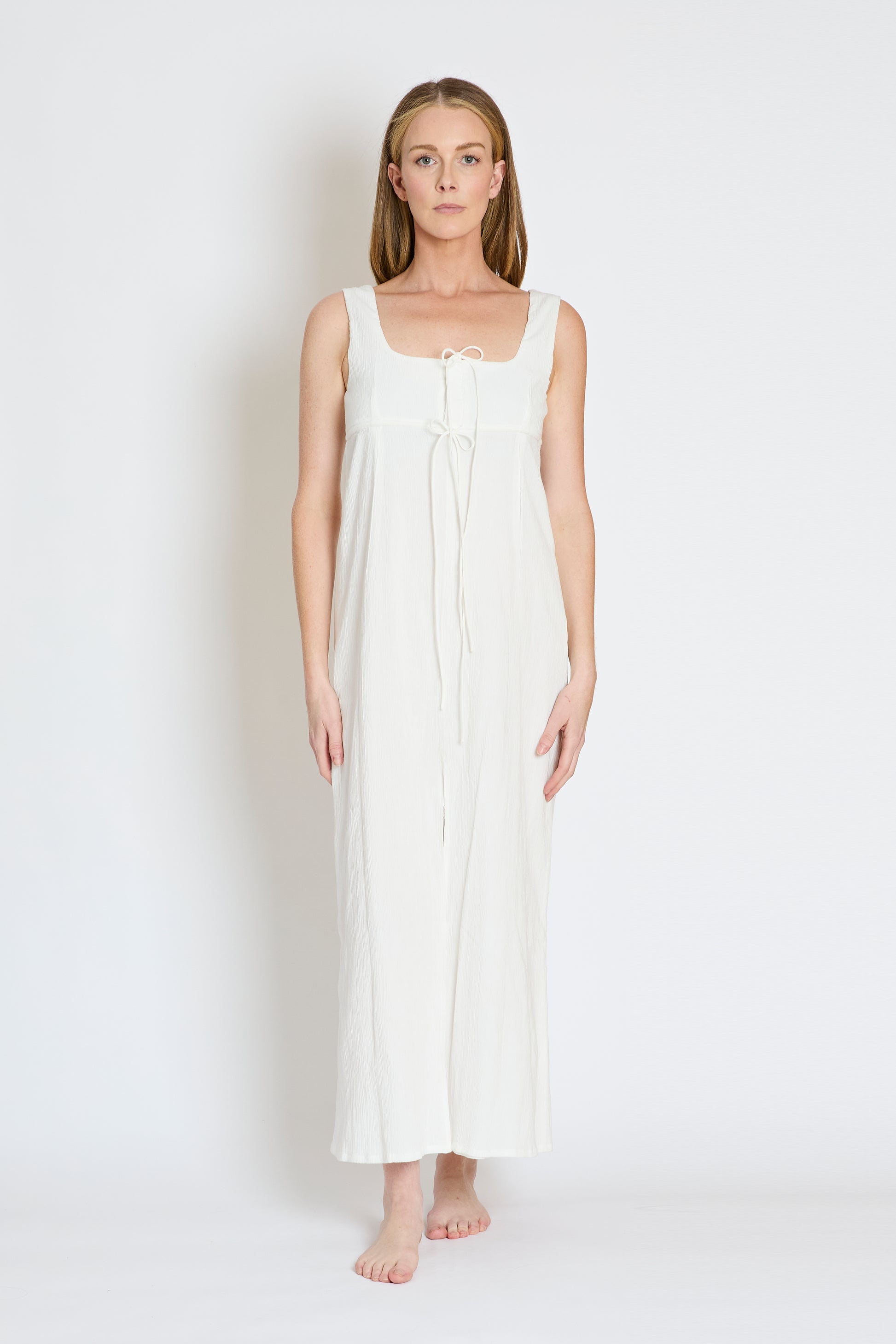 kinderbrook wethersfield dress ivory with model