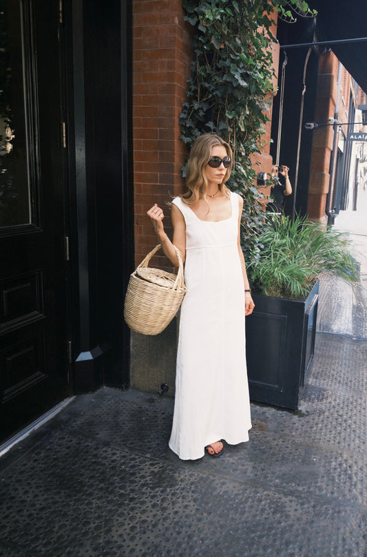 kinderbrook wethersfield dress ivory with model