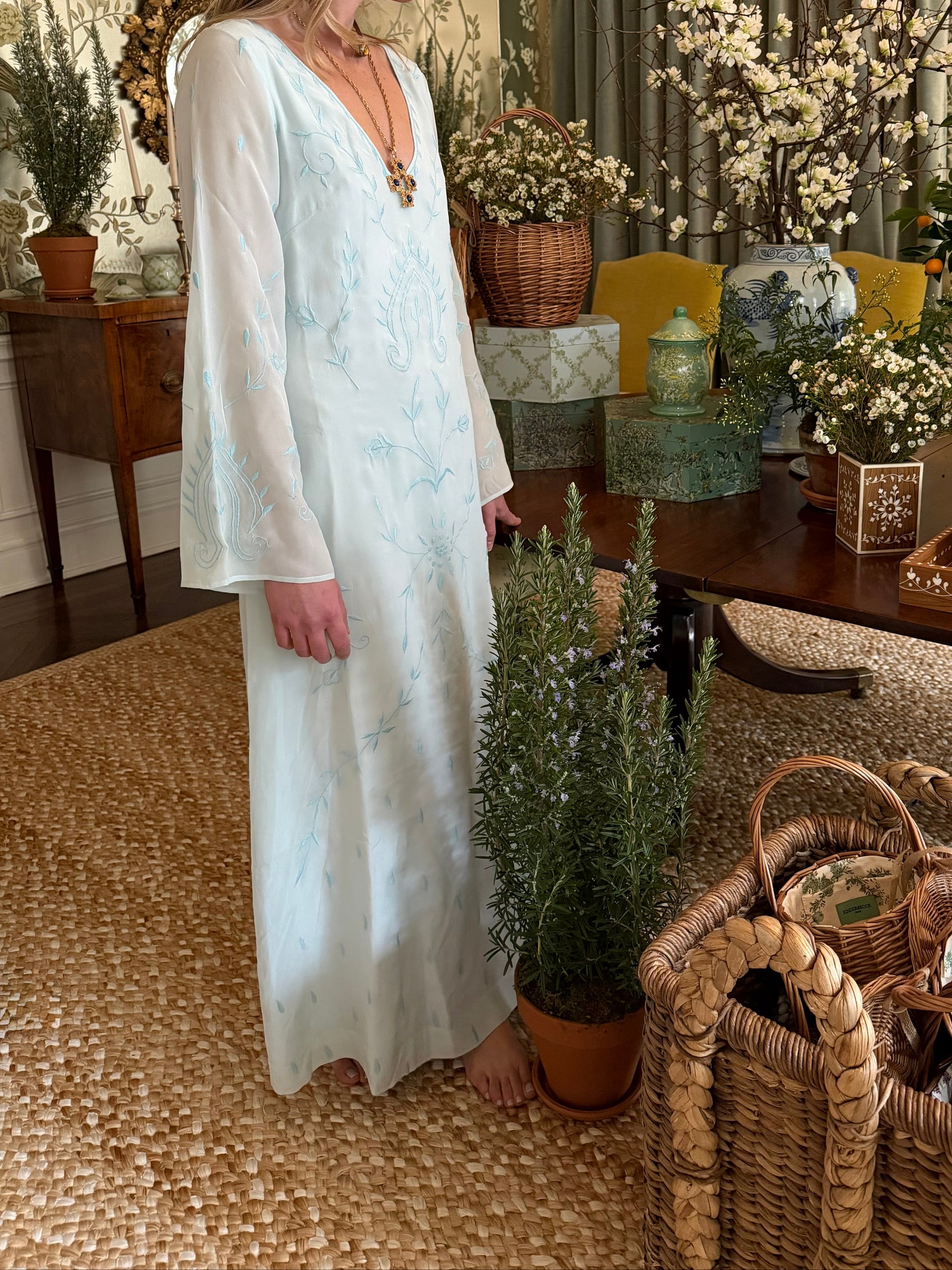 kinderbrook olympia caftan in blue