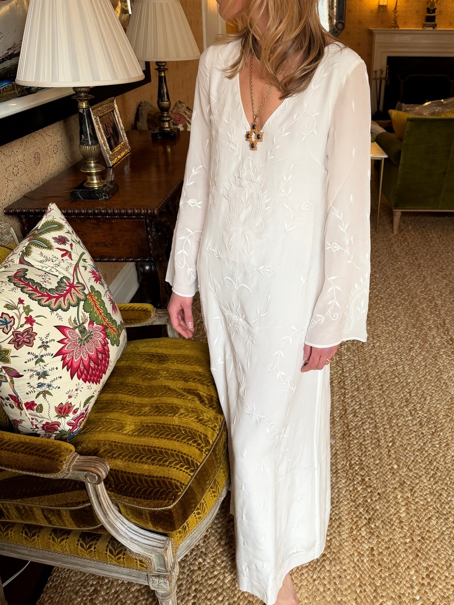 kinderbrook olympia caftan in ivory