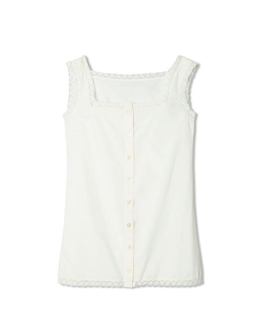 kinderbrook sleeveless dress in white